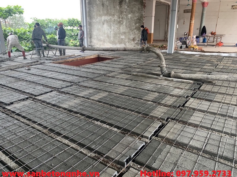 Sàn bê tông nhẹ khung thép tại Kim Bài 